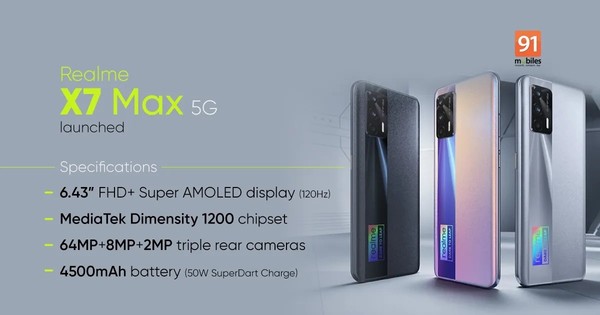 realme X7 Max在印度发布 搭载天玑1200约售2400起