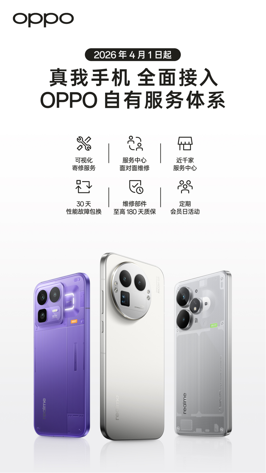 OPPO 宣布 4 月1日起全面支持 realme 售后服务